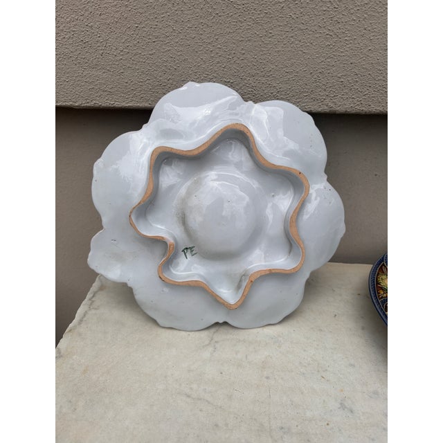 Ceramic French Faience Oyster Birds Plate Saint Clement, Circa 1890 For Sale - Image 7 of 7