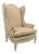 Mid 20th Century Louis XV Style Cream Wingback Chair For Sale
