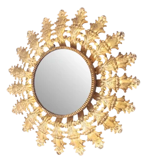 Antique Spanish Gilt Metal Sunburst Mirror, 1960s