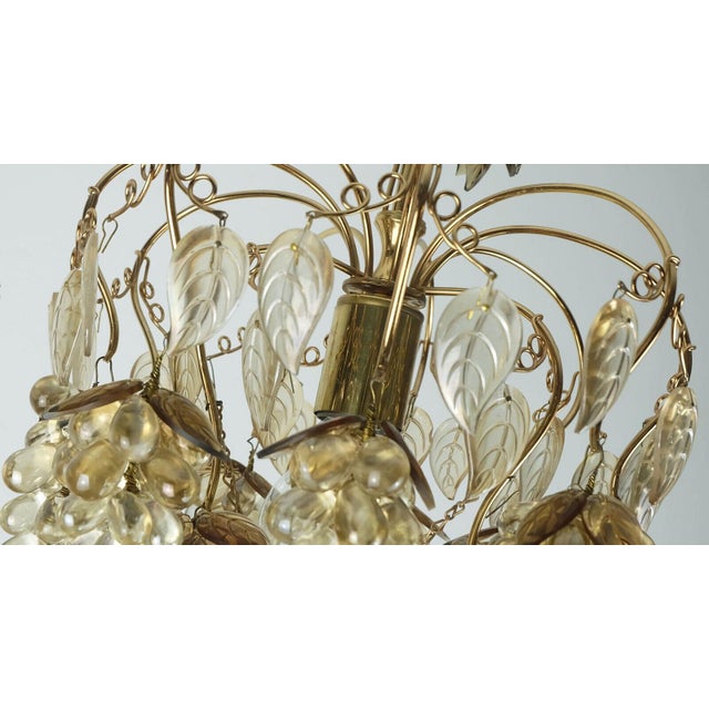 Mid-Century Modern Mid-Century Modern Pendant Light in Crystal Glass and Gilt Brass by Christoph Palme for Palwa, 1970s For Sale - Image 3 of 11