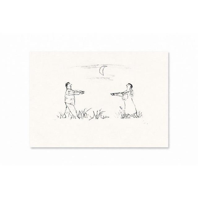 Mid 20th Century Couple Rushing to Embrace — William Steig Figurative Study No. 1, Float Mounted Print, Gallery Framed (20” X 30”) For Sale In Los Angeles - Image 6 of 10