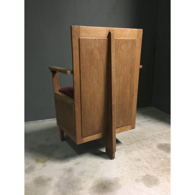 A highly unusual 1930's Dutch 3 leg lounge chair in the Amsterdam School style.