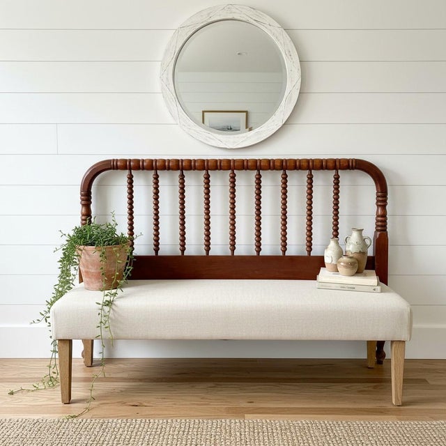 Victorian Antique Jenny Lind Spindle Bed-Headboard Footboard-Twin-Farmhouse-Wood-Cottage For Sale - Image 3 of 11