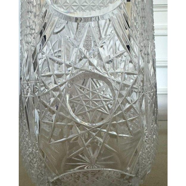 Large Sklárny Bohemia Poděbrady Hand-Cut Lead Crystal Vase, Czechoslovakia, C. 70s-80s For Sale - Image 9 of 10
