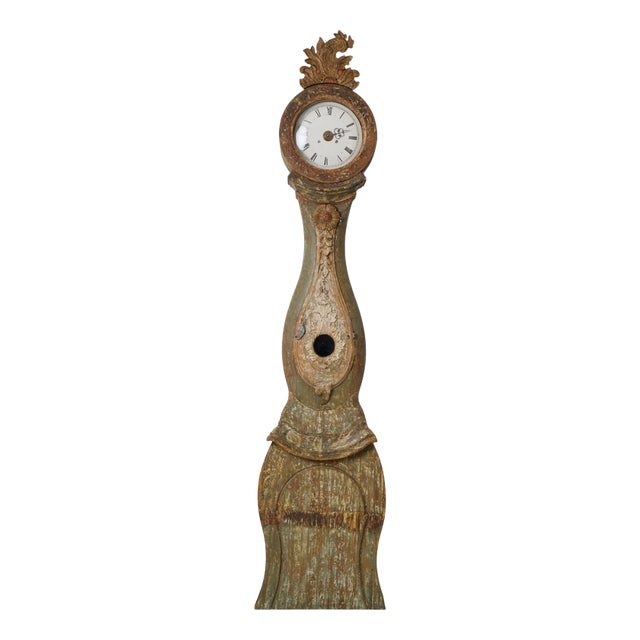 Antique Rococo Country Long Case Clock, Sweden, 1790 For Sale