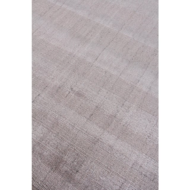 Transitional Iscar Hand loom Wool/Viscose Ash Rug-8'x10'" For Sale - Image 3 of 8