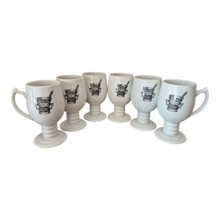 1960s Apothecary Kaysons Pedestal Mugs Set of Six For Sale