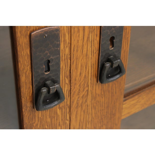 Wood Stickley Mission Oak Arts &Crafts 2 Door Bookcase For Sale - Image 7 of 18