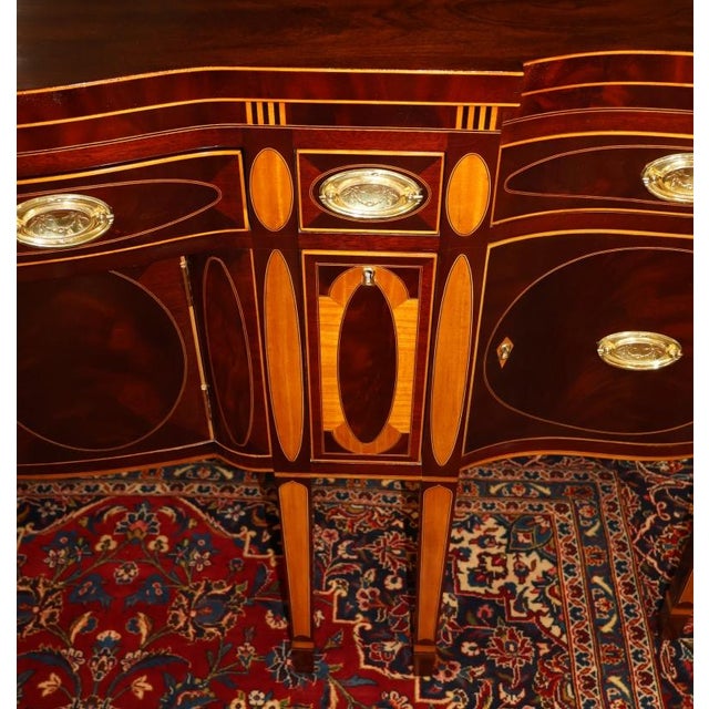 1990s Kindel Masterworks Winterthur Collection Mahogany Inlaid Buffet Sideboard For Sale - Image 10 of 14