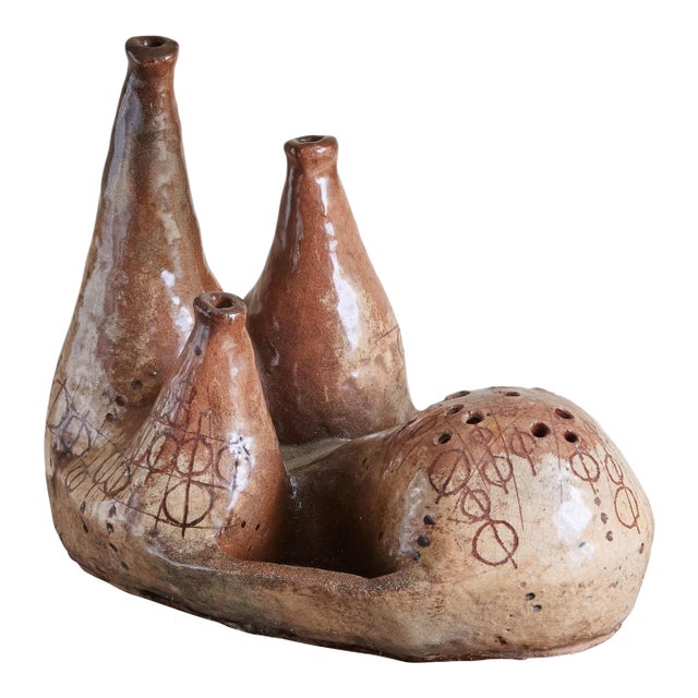Italian Biomorphic Ceramic Sculpture by Mario Giani (Clizia), 1966 For Sale