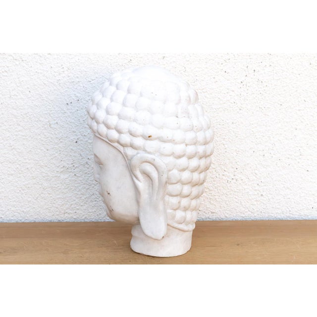 Stone Serene Ascetic, Large Finely Carved Marble Buddha For Sale - Image 7 of 11