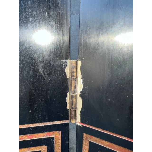 Gold Mid-Century Ming Dynasty Room Divider With Gold Guilt Detailing For Sale - Image 8 of 13