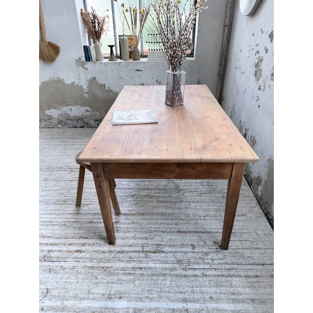 Farmhouse Table with Tapered Cherrywood Legs, 1950s For Sale - Image 11 of 18