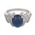 Contemporary Vintage Gia 3.83 Carat Sapphire Diamond Platinum Ring, Size 6.5 For Sale - Image 3 of 8