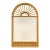Vintage Boho Arched Rattan Mirror For Sale