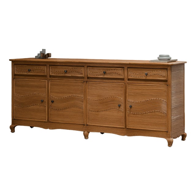 Italian Rattan Sideboard, 1970s For Sale