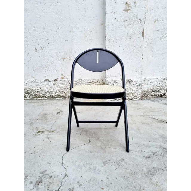 Wood Mid-Century Folding Wooden Chair in the style of Achille Castiglioni, Italy, 1970s For Sale - Image 7 of 13