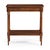 Restrained Georgian style side table in distressed walnut, with a canted corner rectangular top set between tapering...