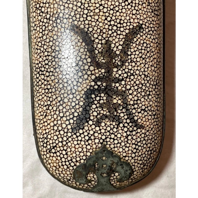 Rare Antique 19th Century Chinese Bronze Shagreen Stingray Glasses Case Holder For Sale In New York - Image 6 of 11
