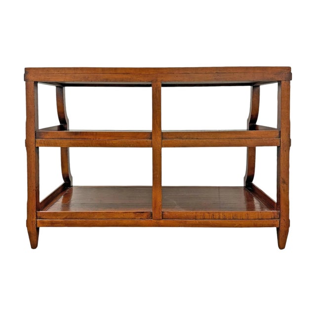 Brown Early 20th Century English Tiered Console Table For Sale - Image 8 of 12