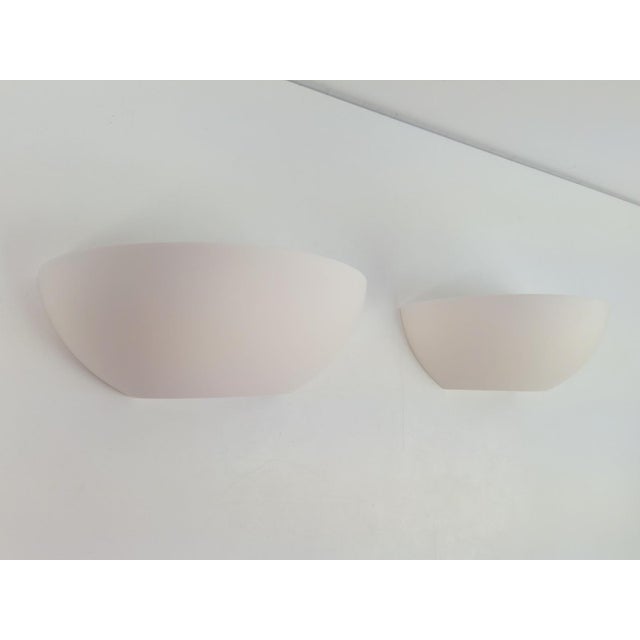 Semi-Circular Plaster Wall Lamps from Atelier Sedap 1990, Set of 2 For Sale - Image 4 of 11