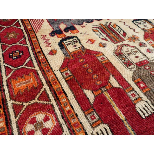 Mid 20th Century Galerie Shabab Collection Mid-20th Century Persian Pictorial Bakhtiari Tribal Gallery Rug For Sale - Image 5 of 9