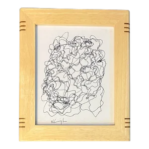 1980's Original Wayne Cunningham Abstract Pen and Ink Drawing