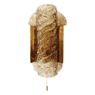 Dark Toned Murano Glass Wall Sconces from Kaiser, Germany, 1970s, Set of 2 For Sale