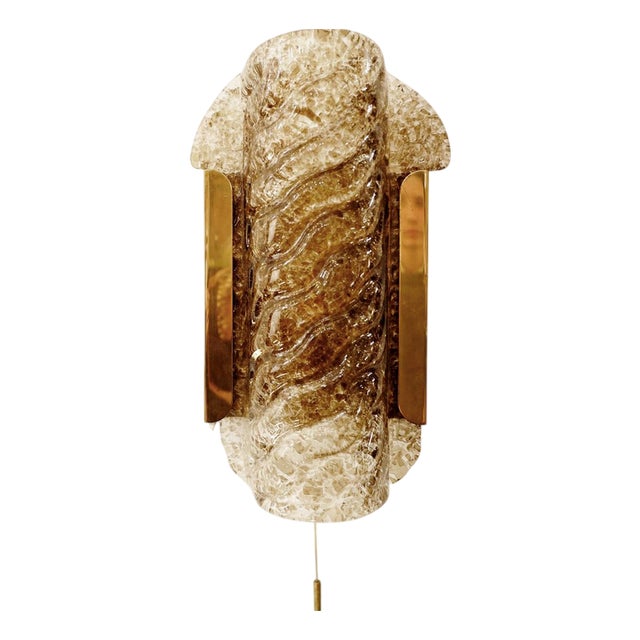 Dark Toned Murano Glass Wall Sconces from Kaiser, Germany, 1970s, Set of 2 For Sale