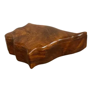 Late 20th Century French Modern Specimen Hardwood Carved Conch Shell Motif Box
