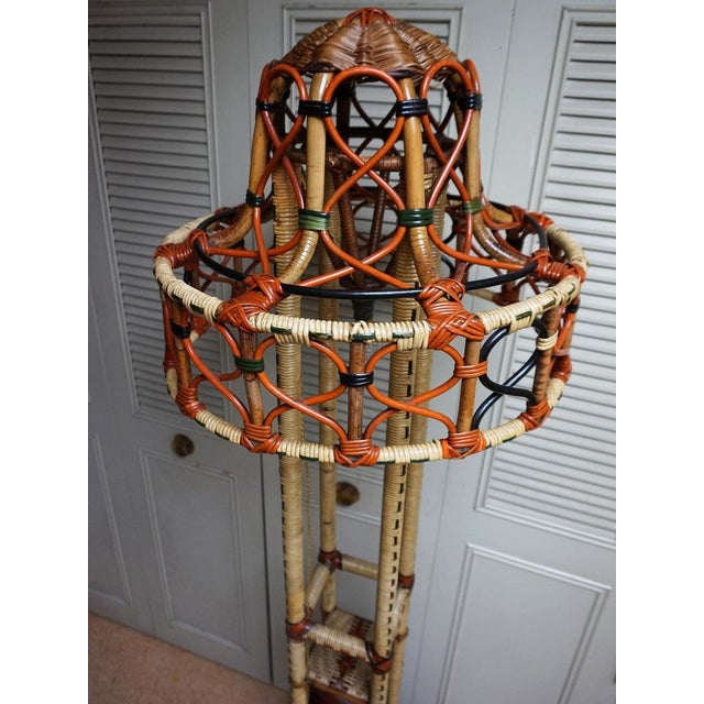 Art Nouveau Rattan Wicker Floor Lamp, 1890s For Sale - Image 5 of 18