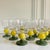 2020s Bordallo Pinheiro Style Green Stem Lemon Motif Hand Blown Fluted Glass Goblets - Set of 12 For Sale - Image 5 of 9