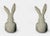 Traditional Pair of Cement or Faux Stone Rabbit Bust Garden Statues For Sale - Image 3 of 4