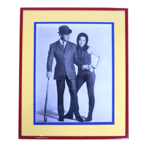 Framed B&w C1960s Photo of John Steed & Emma Peel Aka the Avengers