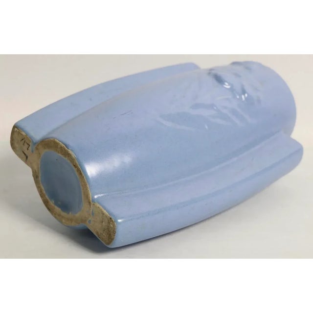 Mid Century Art Deco Pottery Vase in Blue Glaze For Sale - Image 9 of 10