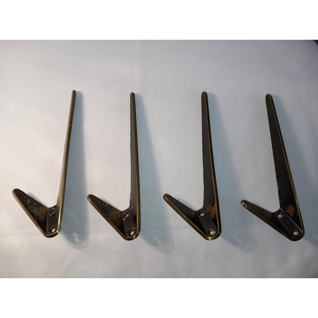 Metal Austrian Brass Cloakroom Hooks from Hertha Baller, Set of 4 For Sale - Image 7 of 7