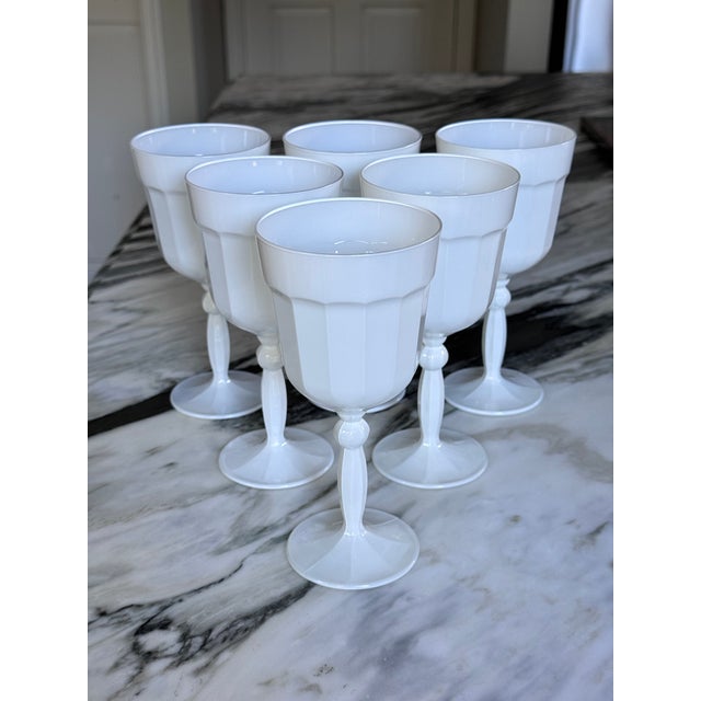 Watts, London Florentine Renaissance White Goblets - Set of 6 For Sale In Seattle - Image 6 of 12