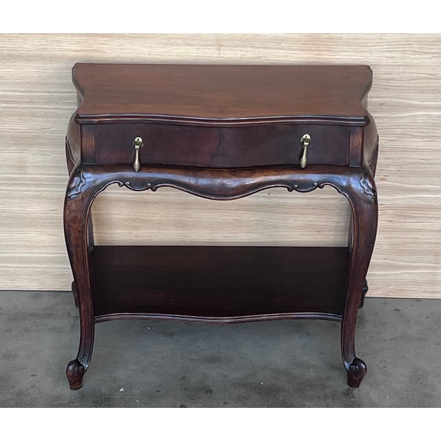 French Nightstands with Drawers and Cabriole Legs, 1910, Set of 2 For Sale - Image 3 of 14