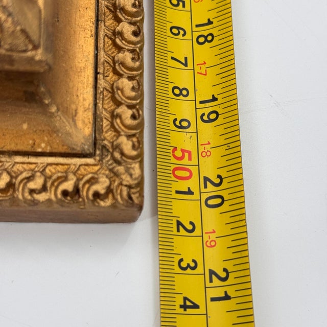 Antique European Harbor Village Oil Painting in Ornate Gilt Frame For Sale - Image 11 of 12