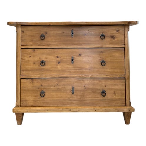 Three-Drawer Chest of Drawers in Softwood For Sale