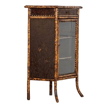 19th Century English Glazed Bamboo Bookcase, 1880 For Sale