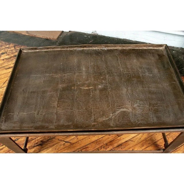 Transitional 20th Century Bronze Tray Coffee Table For Sale - Image 3 of 7