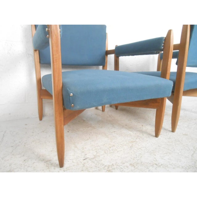 1970s Mid-Century Modern Armchairs - a Pair For Sale - Image 4 of 10