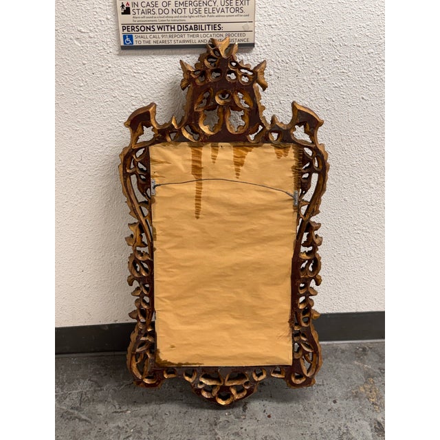 English Chippendale Carved Giltwood Mirror, Mid 20th Century For Sale - Image 12 of 12