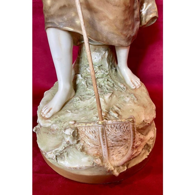 Fisherwoman with Landing Net from Royal Dux Bohemia For Sale - Image 4 of 18