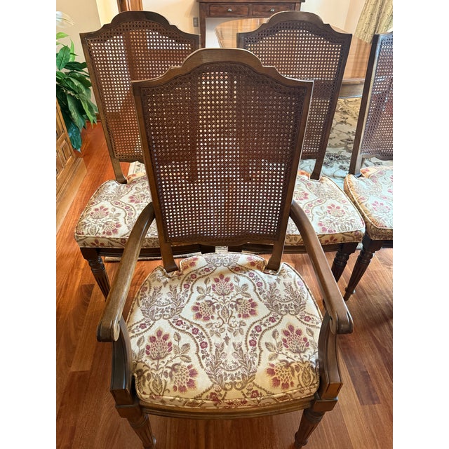 Vintage Ethan Allen Cane Back Dining Chairs- Set of 6 For Sale In Baton Rouge - Image 6 of 12