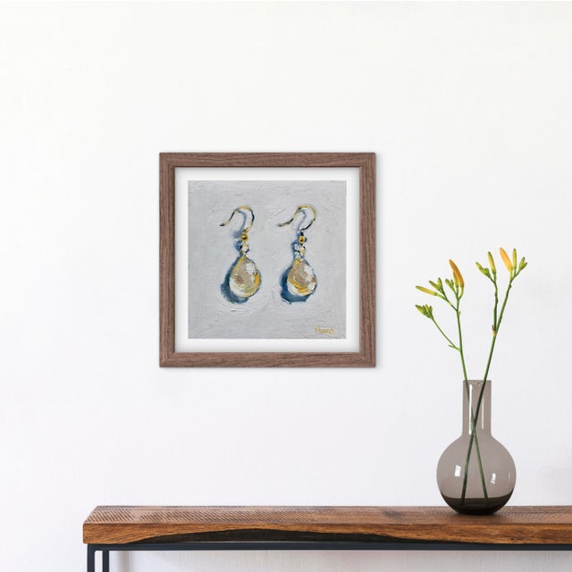 White Still Life Oil Painting, Earrings For Sale - Image 8 of 12