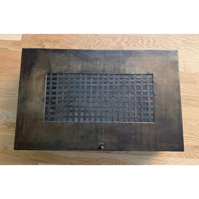 Large Vintage Tinplate Metal Box With Glass Dividers For Sale In Austin - Image 6 of 12