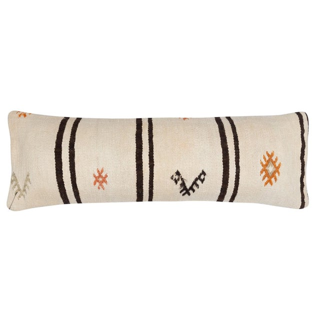Traditional 12"x35" SET OF 2 - Vintage Kilim Lumbar Pillow Covers. A pair of Cushion Covers For Sale - Image 3 of 4
