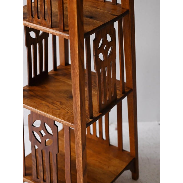 Wood Scandinavian Jugendstil Oak Flower Stand, 1890s For Sale - Image 7 of 11